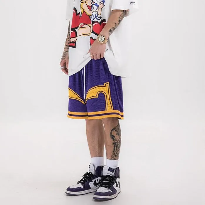 "BSKT" Short violet jaune Streetwear - URB1™