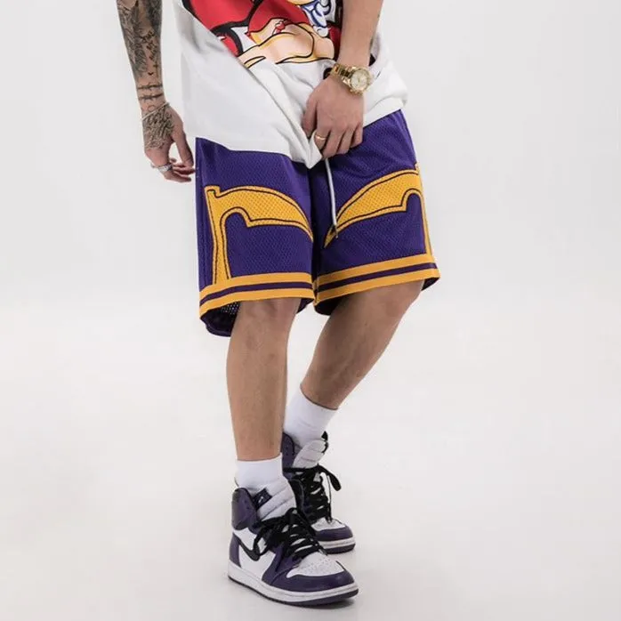 "BSKT" Short violet jaune Streetwear - URB1™