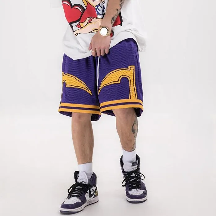 "BSKT" Short violet jaune Streetwear - URB1™