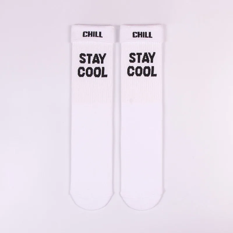 "STAY COOL" Chaussettes Montantes Streetwear - URB1™