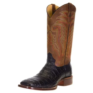 R. Watson Black Caiman Tail & Tan Boots RW3000-2