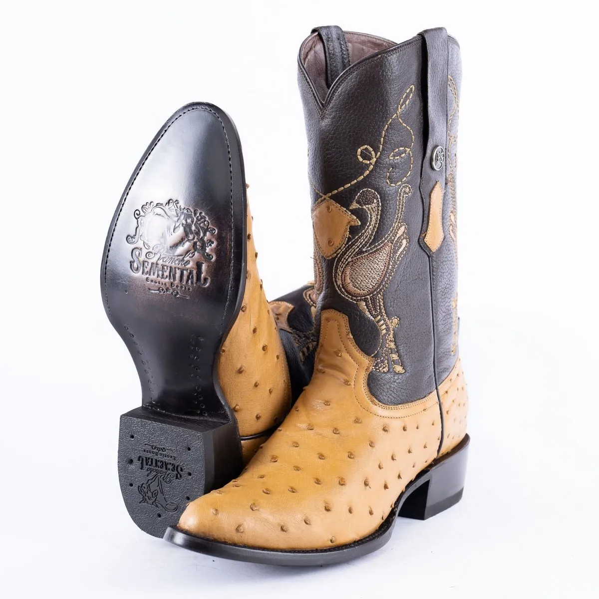 RANCHO SEMENTAL EXOTIC LEATHER Ostrich Orix Cowboy Boots
