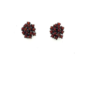 Rebel Antique Brass and Carnelian Semi Precious Beads Cluster Earrings