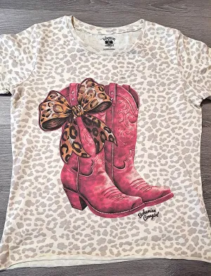 Red Boots & Leopard T-Shirt