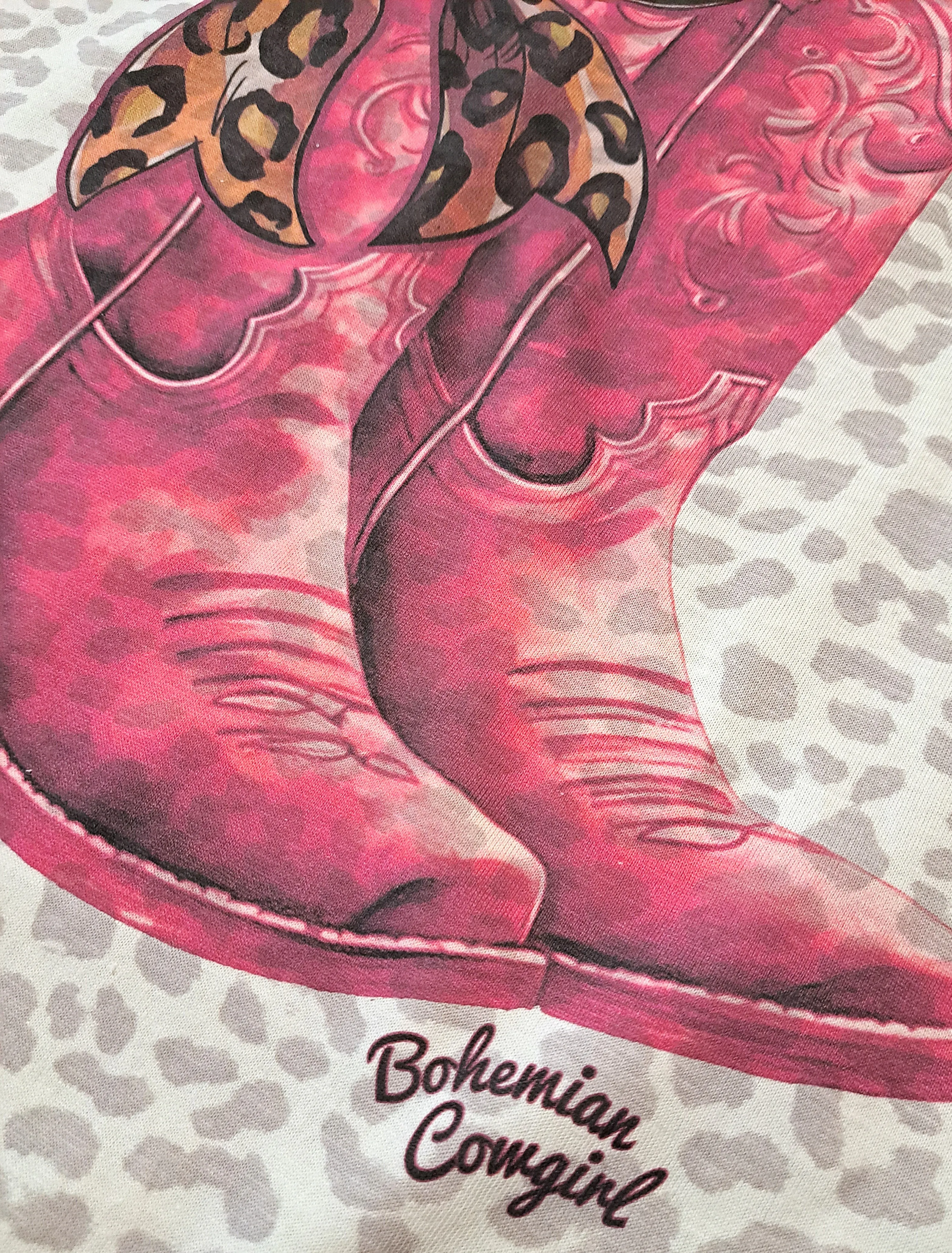Red Boots & Leopard T-Shirt