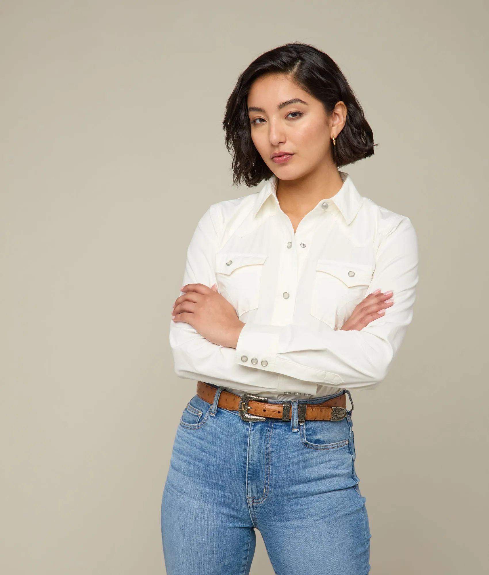 Reese Women's Snap Shirt :: Blanco