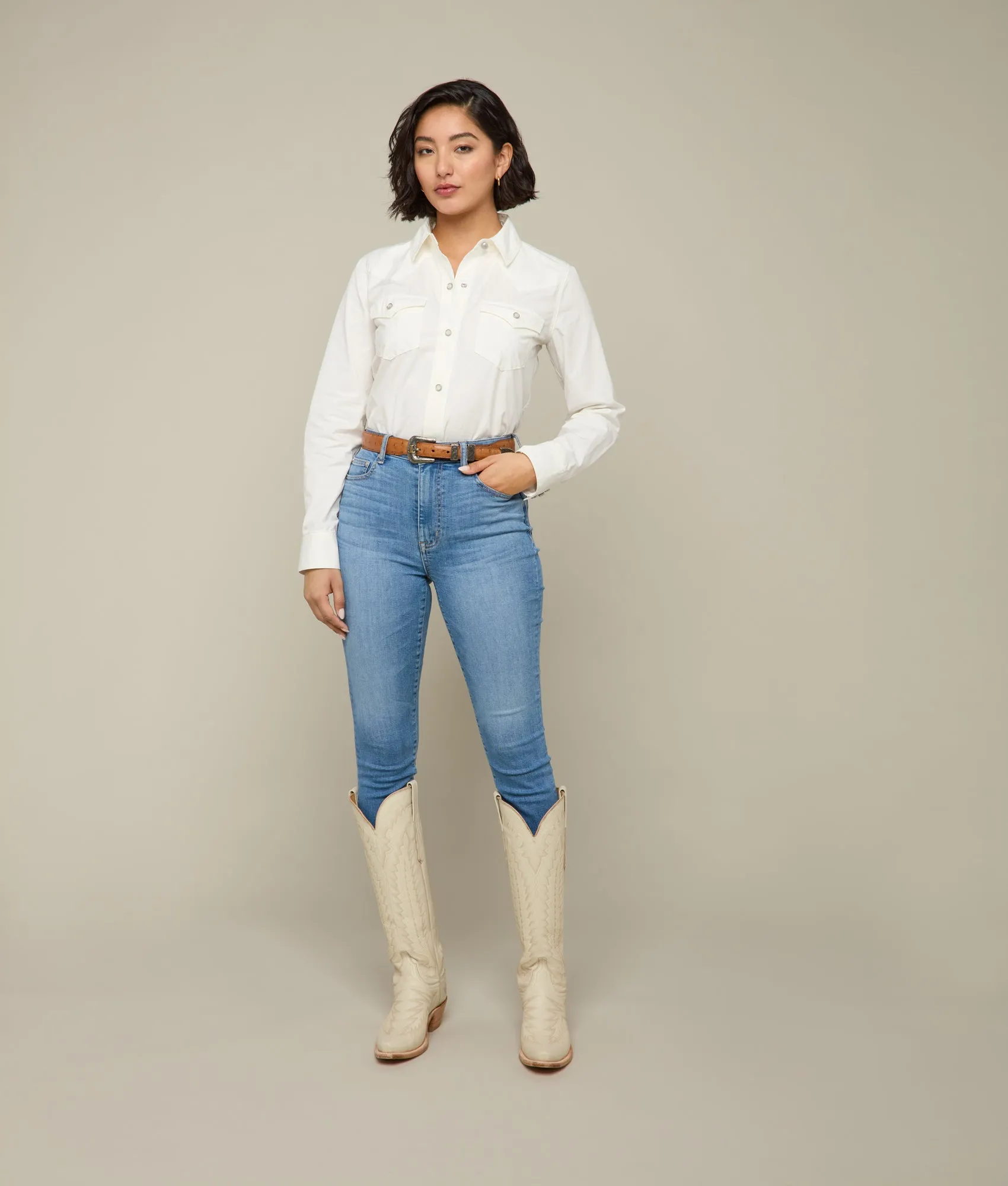 Reese Women's Snap Shirt :: Blanco
