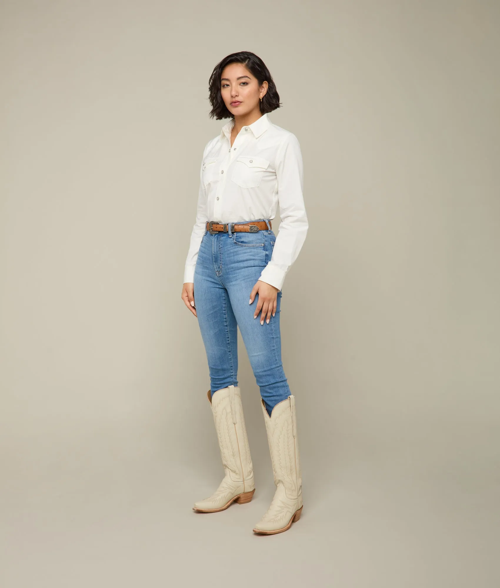 Reese Women's Snap Shirt :: Blanco