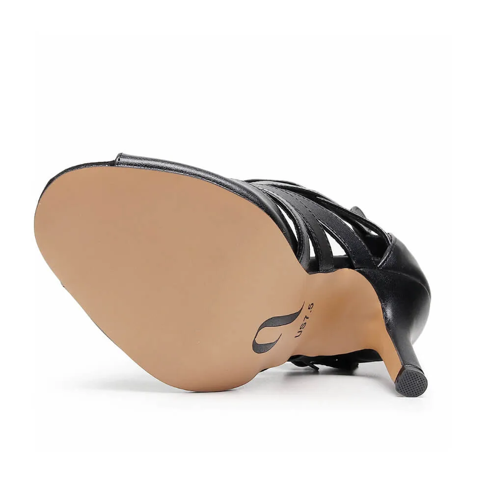 Rene Wide Fit - Black Vegan Leather   - Street Sole