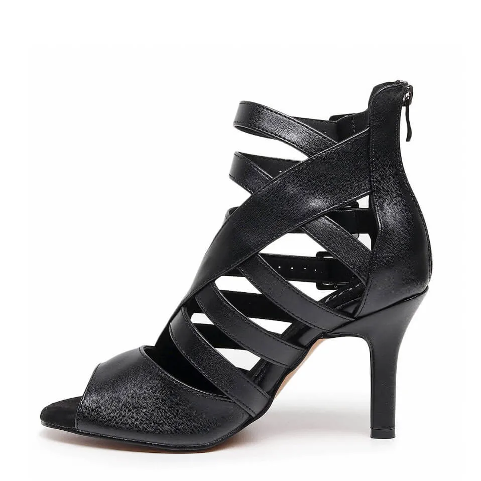 Rene Wide Fit - Black Vegan Leather   - Street Sole