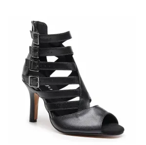 Rene Wide Fit - Black Vegan Leather   - Street Sole