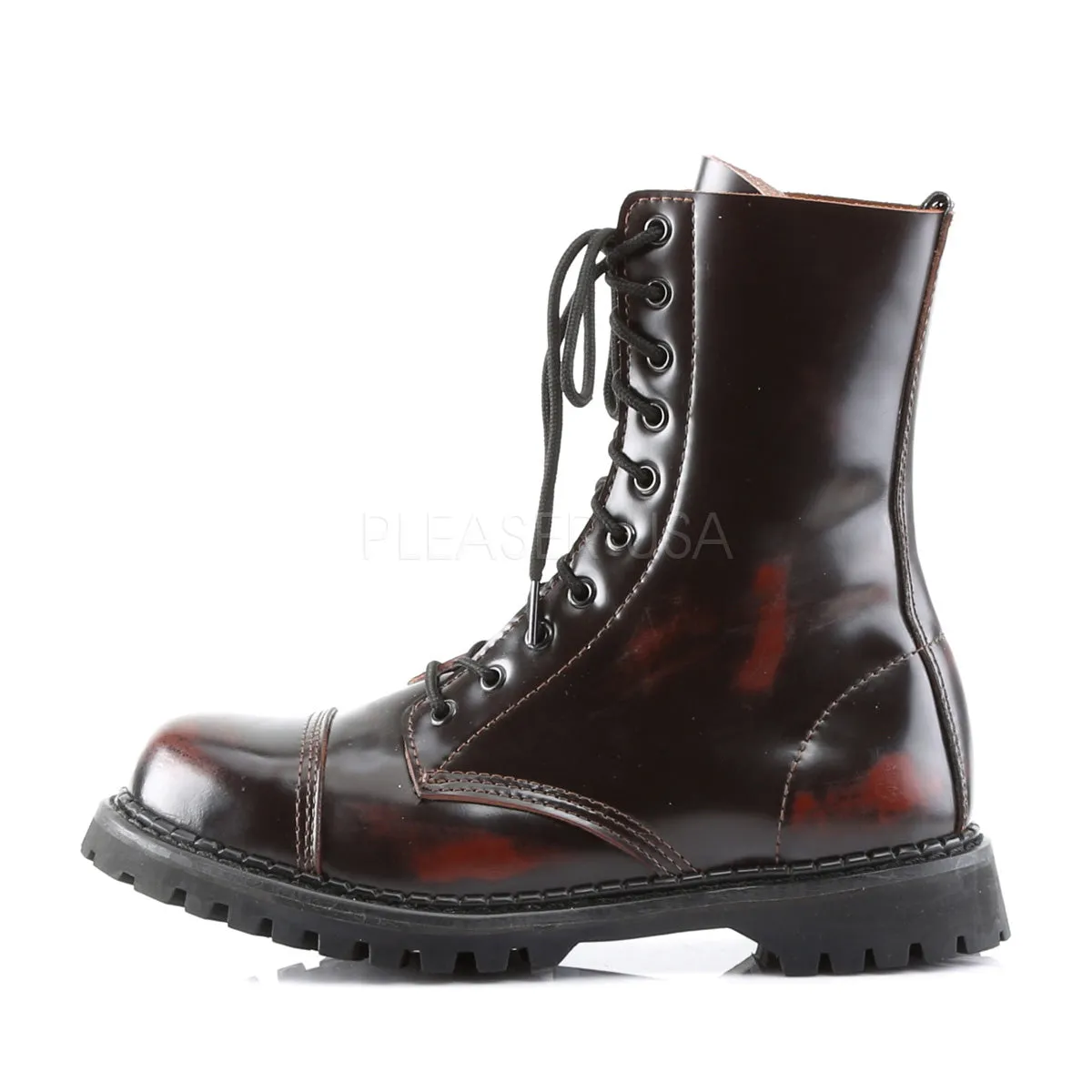 ROCKY-10  Burgundy Rub-Off Leather