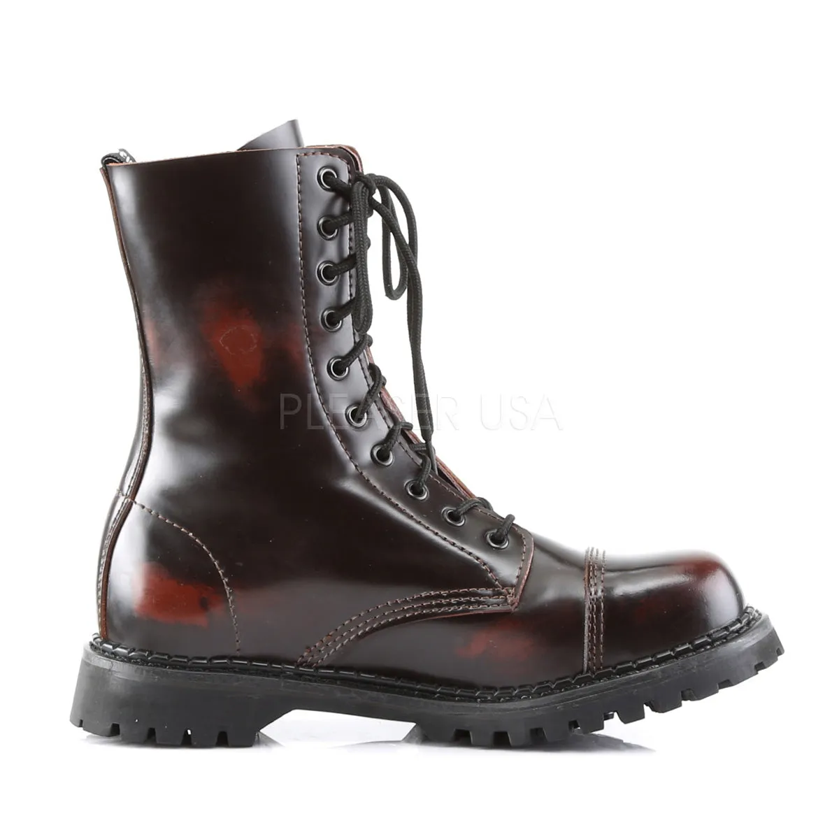 ROCKY-10  Burgundy Rub-Off Leather