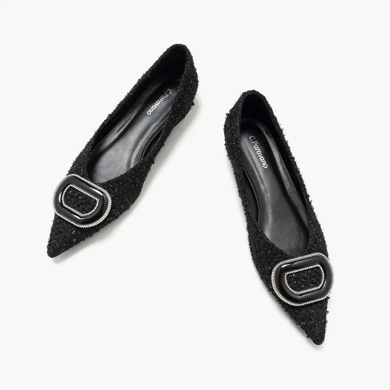 Round buckle Tweed Flats (Aida)
