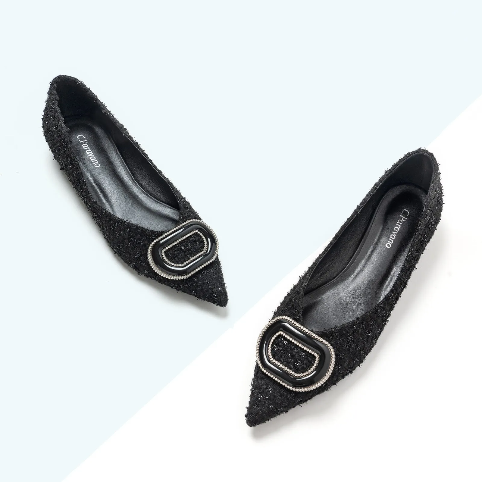 Round buckle Tweed Flats (Aida)