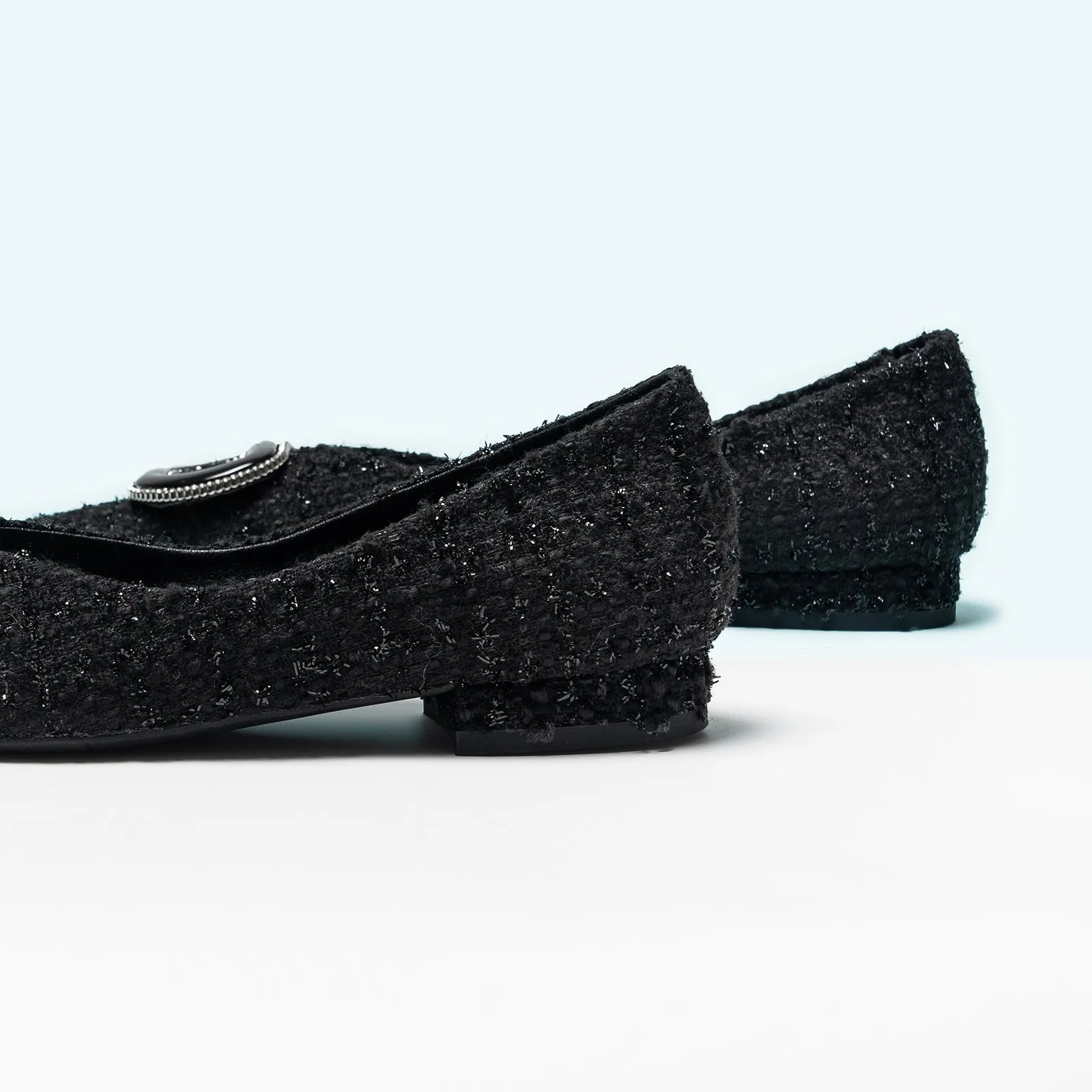 Round buckle Tweed Flats (Aida)
