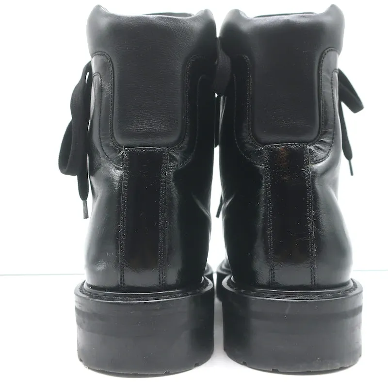 Saint Laurent William Double-Laced Combat Boots Black Leather Size 37