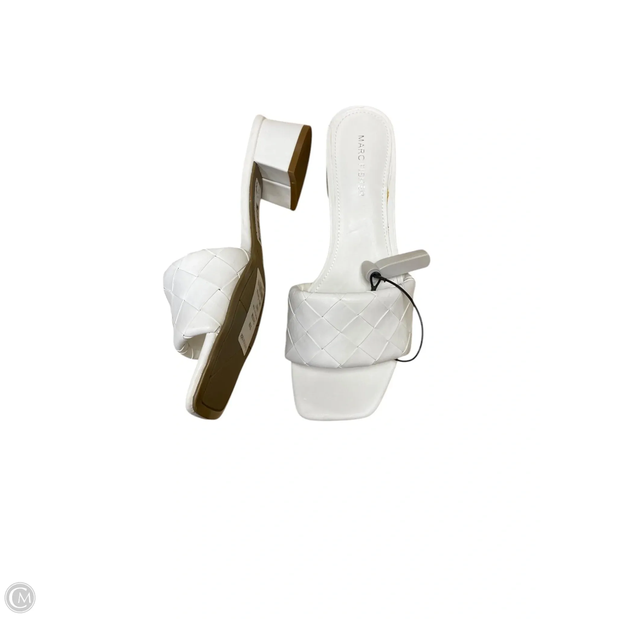 Sandals Heels Block By Marc Fisher In White, Size: 8.5