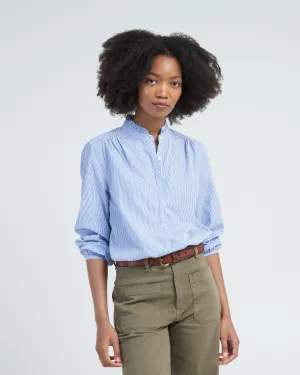 sara b henley shirt - blue/white stripe