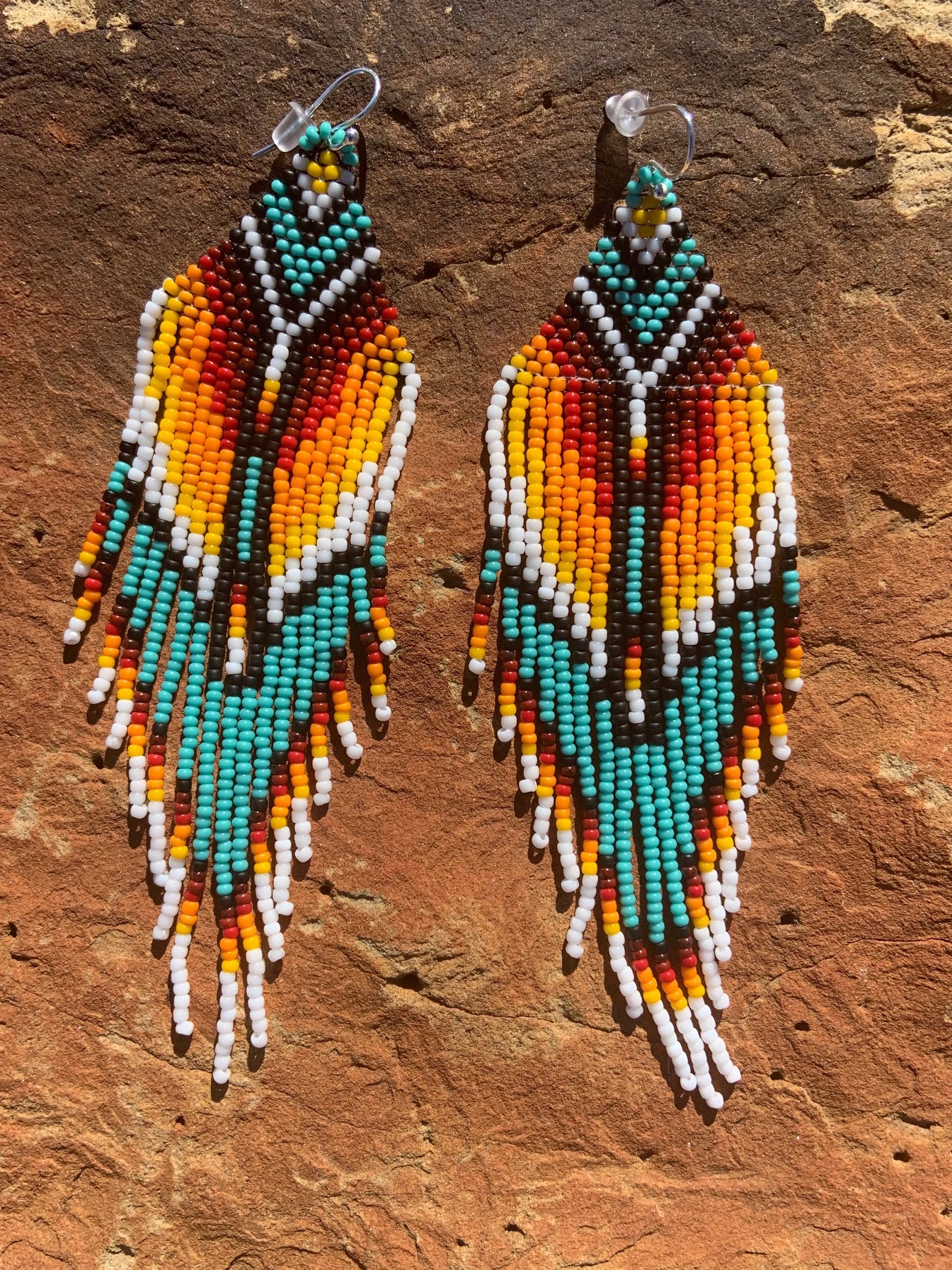 Serape Fringe Native American Inspired Earrings