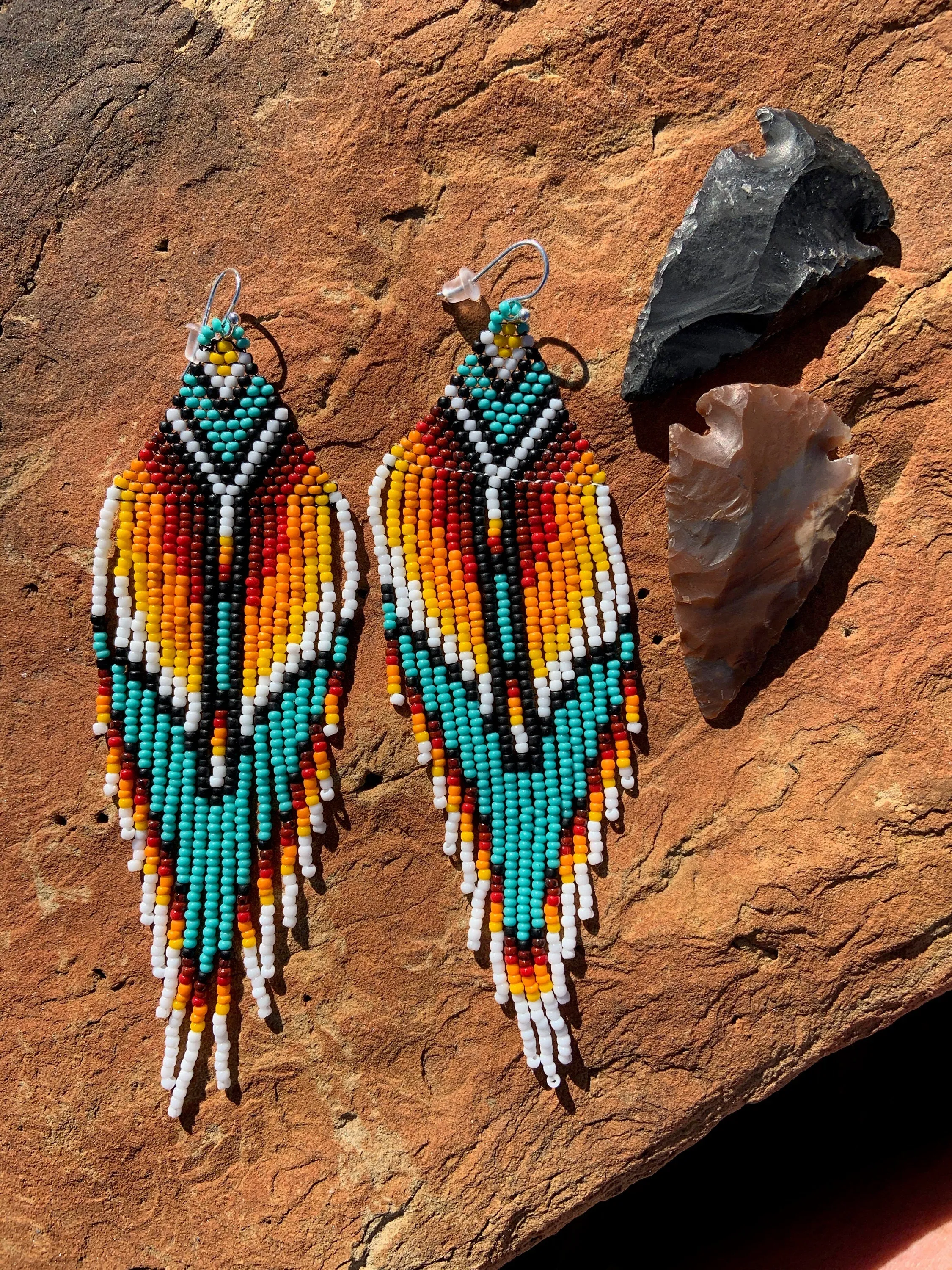 Serape Fringe Native American Inspired Earrings