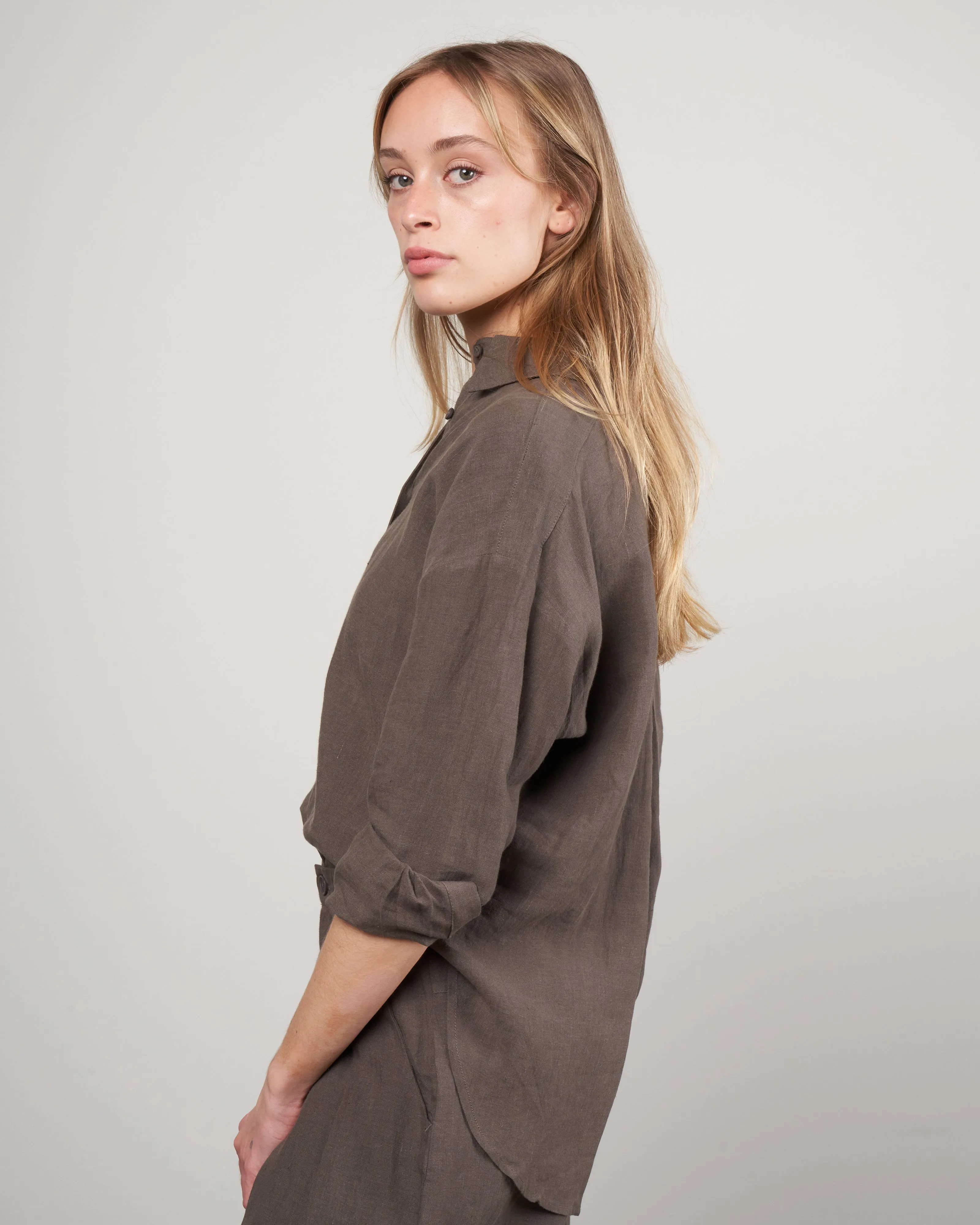 spring dolman shirt - dark oak