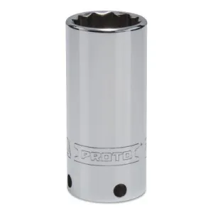 Stanley?? Products Tether-Ready Drive Deep Sockets, 3/8 in Drive, 23 mm, 2 3/4 in L, 12 Points, 5023M-TT