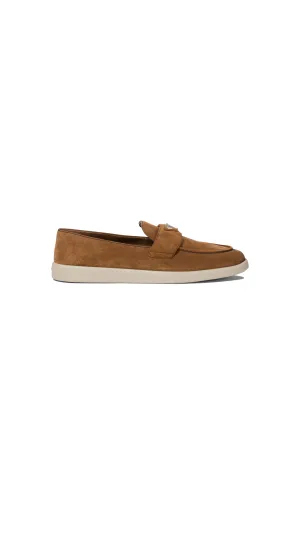 Suede Leather Loafers - Cognac