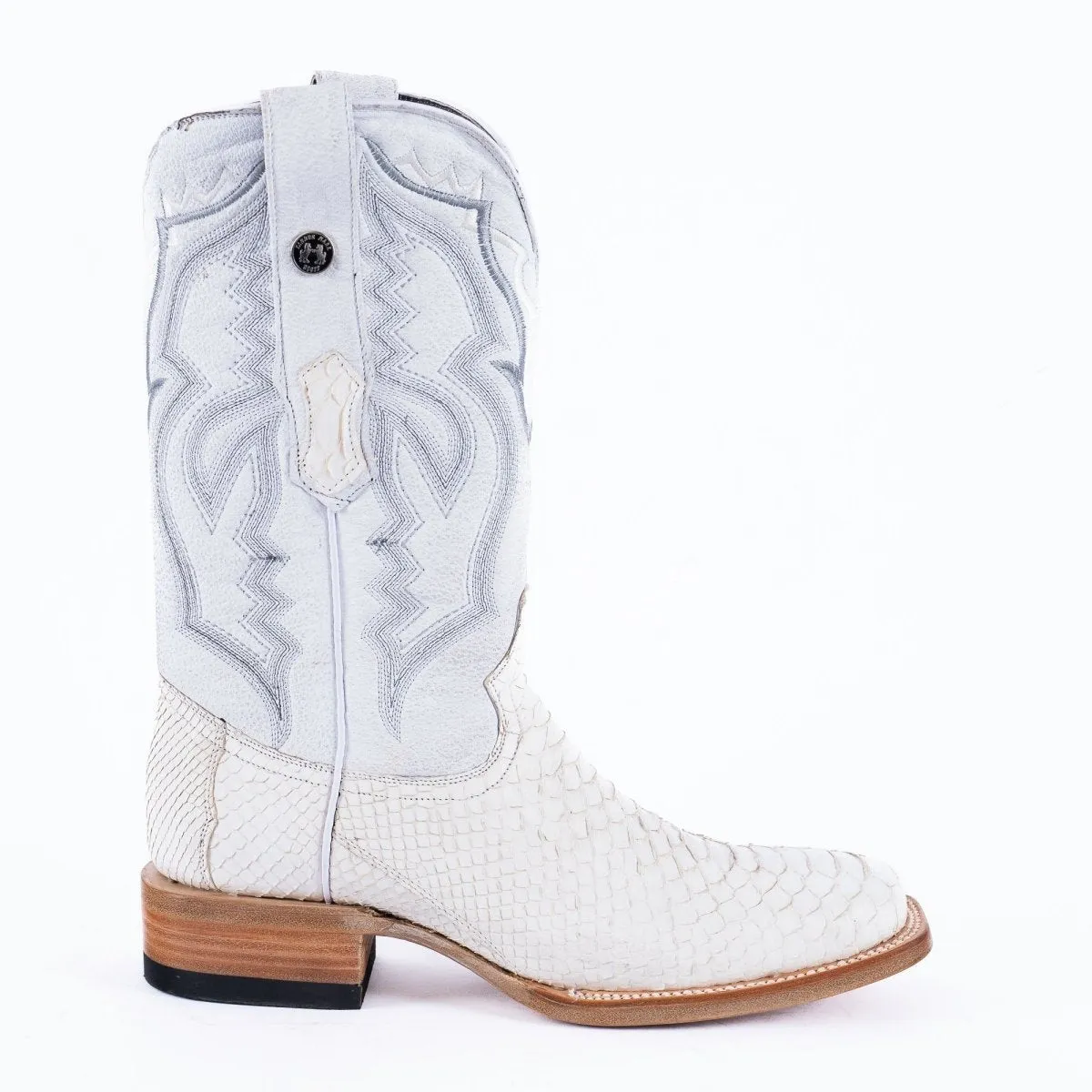 TANNER MARK MEN'S EXOTIC LEATHER Python White Cowboy Boots