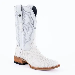 TANNER MARK MEN'S EXOTIC LEATHER Python White Cowboy Boots