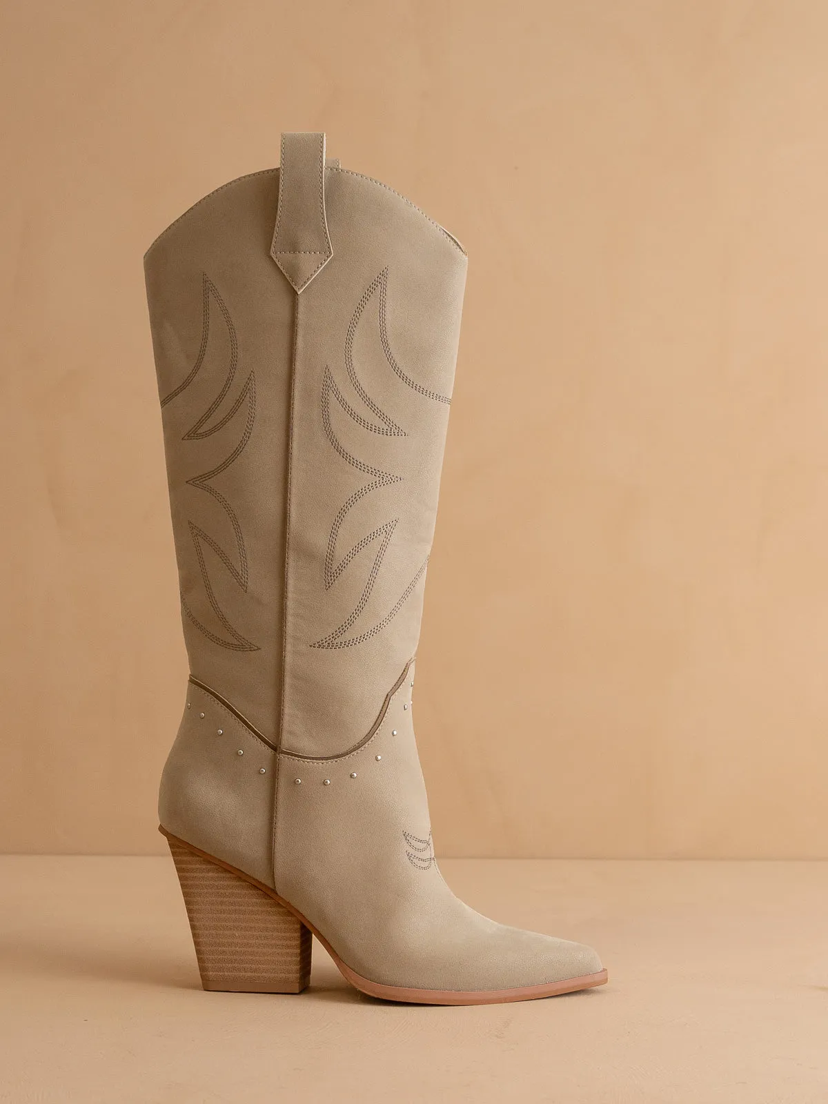 The Ashton | Taupe Cowboy Boot with Flaire