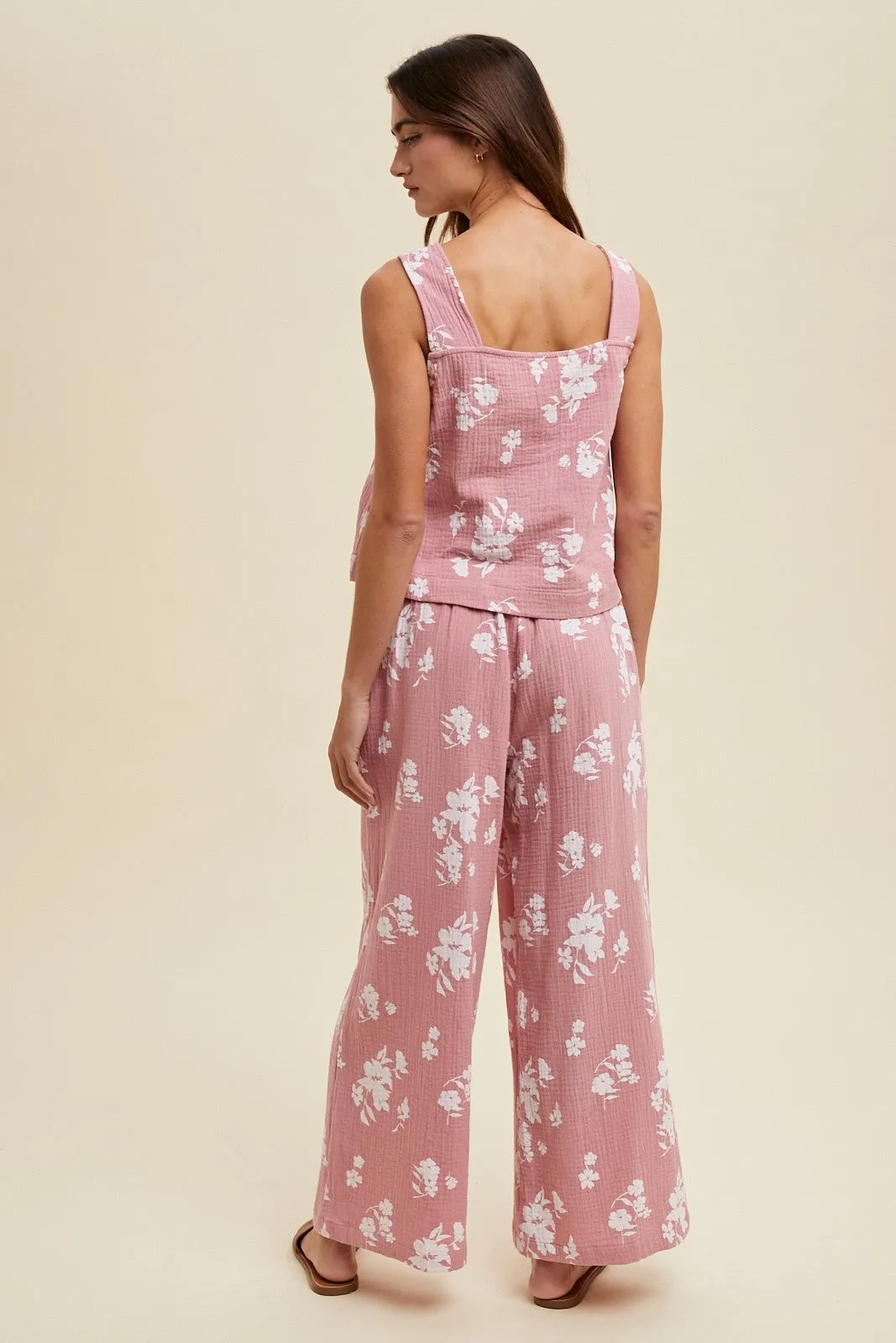 The Rachel Floral Print Tank   Pants Set
