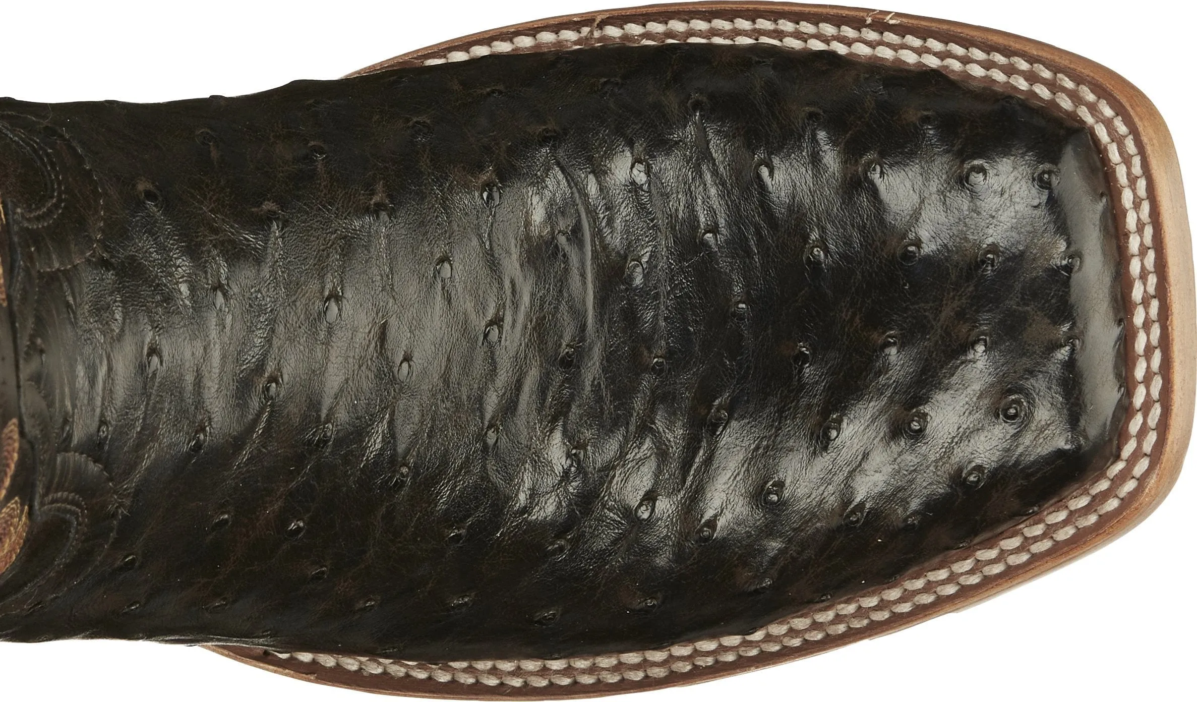 TONY LAMA MEN'S QUAID FULL QUILL BROWN SQUARE TOE WESTERN BOOT - TL5354