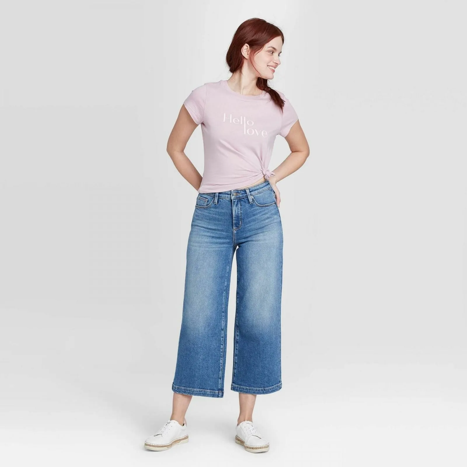 Universal Thread Women's High Rise Wide Leg Cropped Jeans