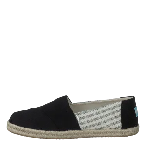 University Stripe Organic Cott Black