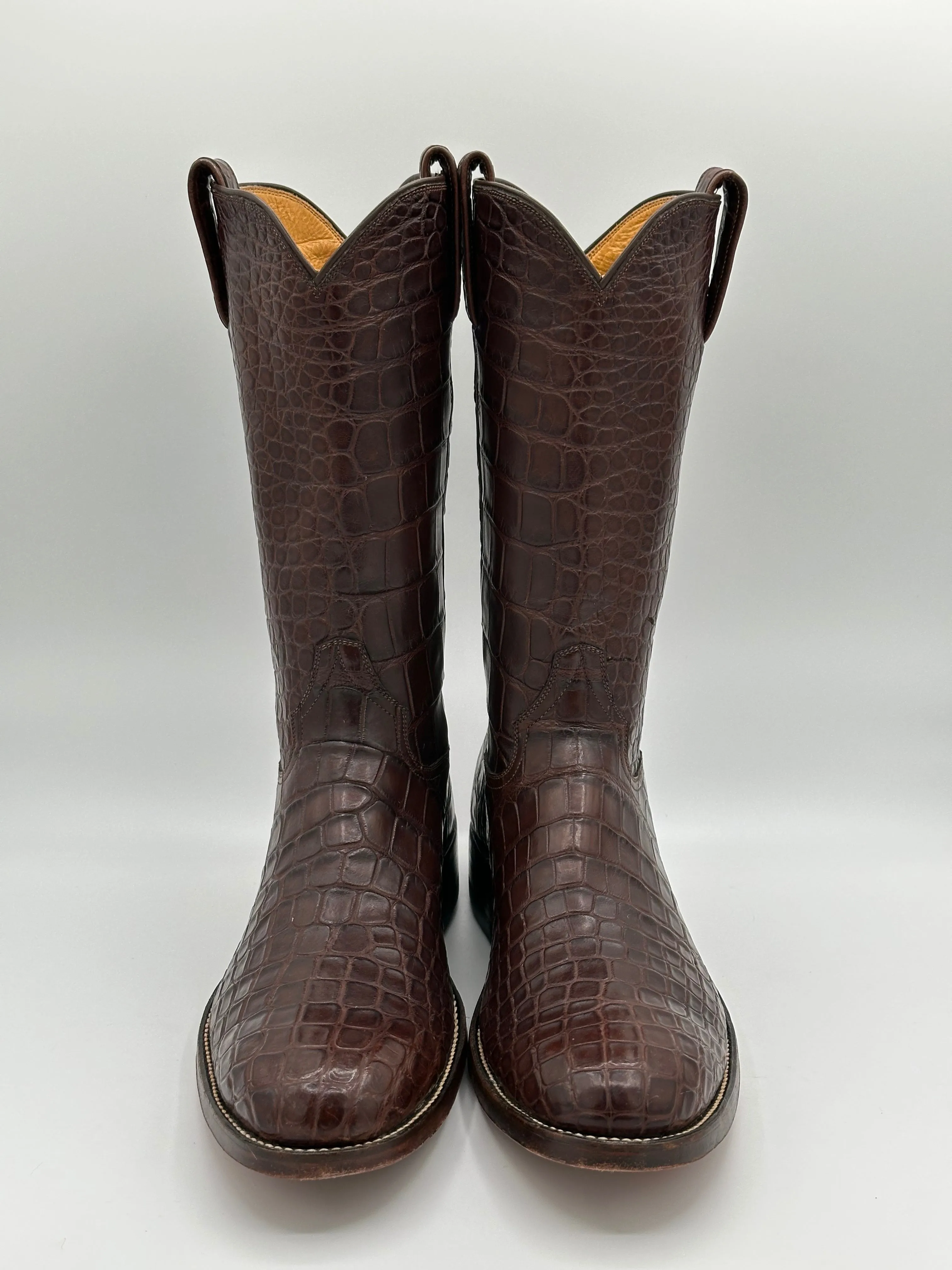 Vaquero Custom Center Cut Full American Alligator Cowboy Boots size 9 D