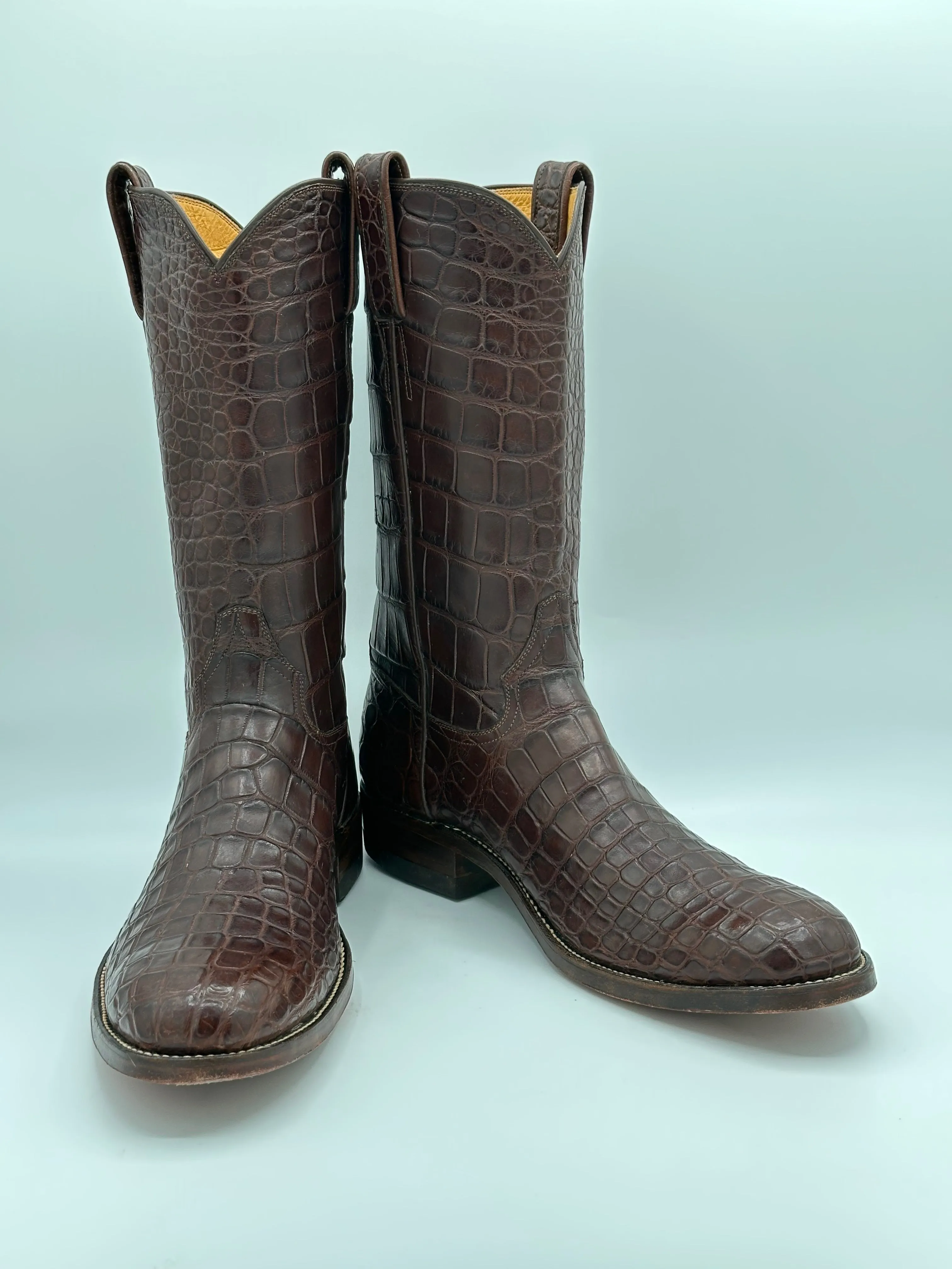 Vaquero Custom Center Cut Full American Alligator Cowboy Boots size 9 D