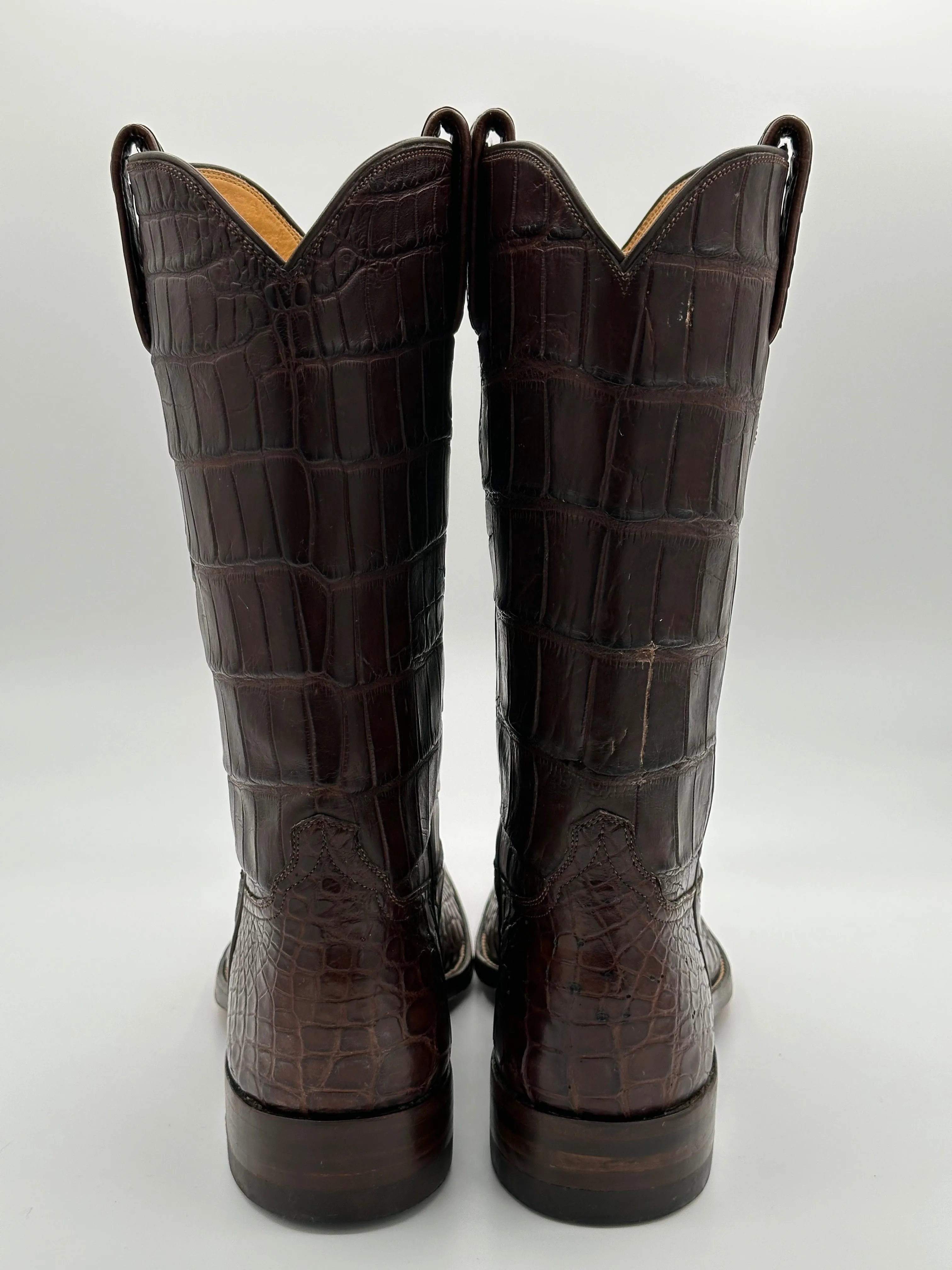 Vaquero Custom Center Cut Full American Alligator Cowboy Boots size 9 D