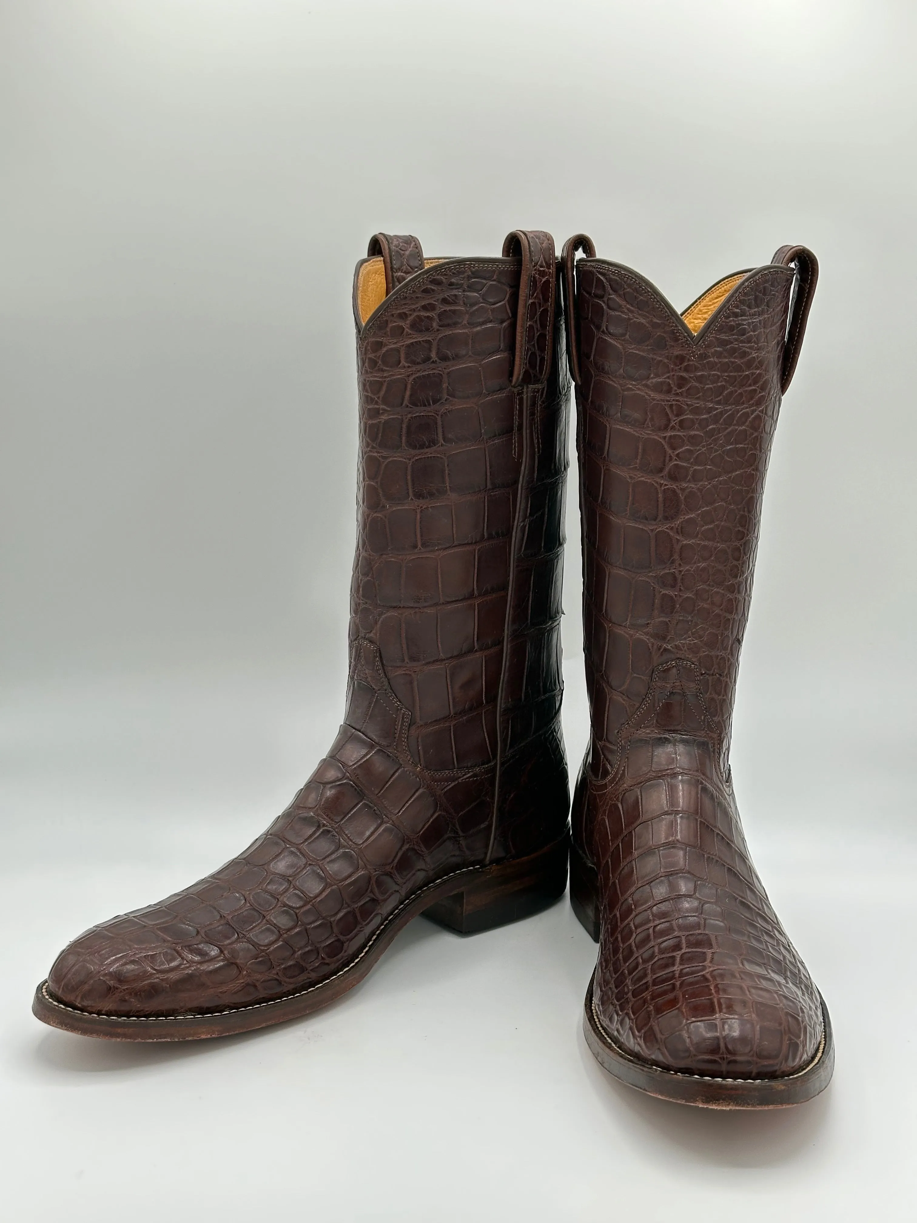 Vaquero Custom Center Cut Full American Alligator Cowboy Boots size 9 D