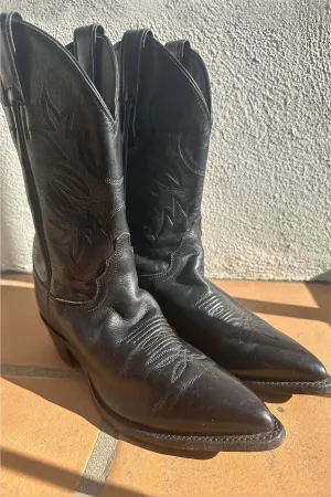 VINTAGE JUSTIN COWBOY BOOTS | black