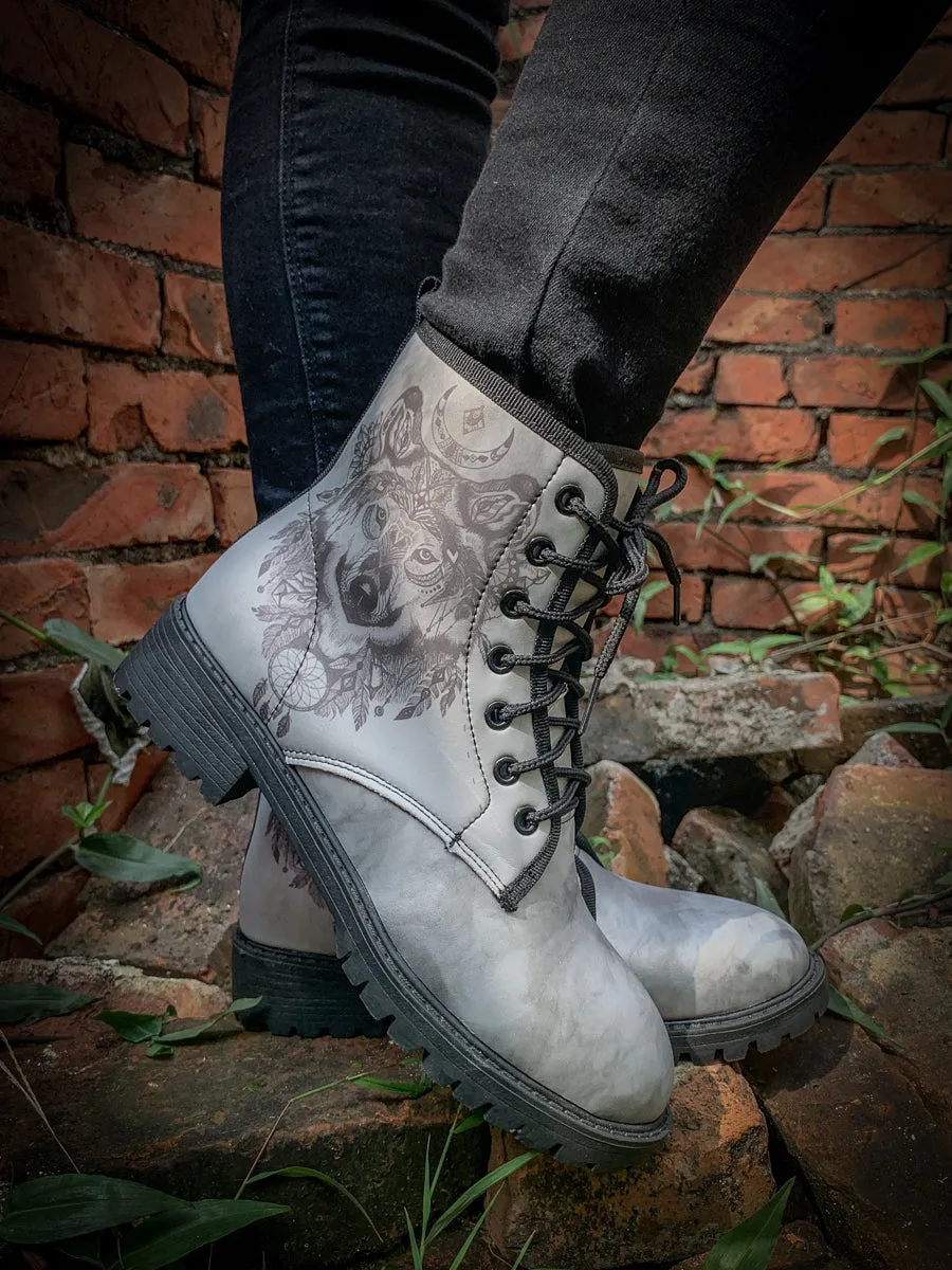 Werewolf Grey Combat Boot