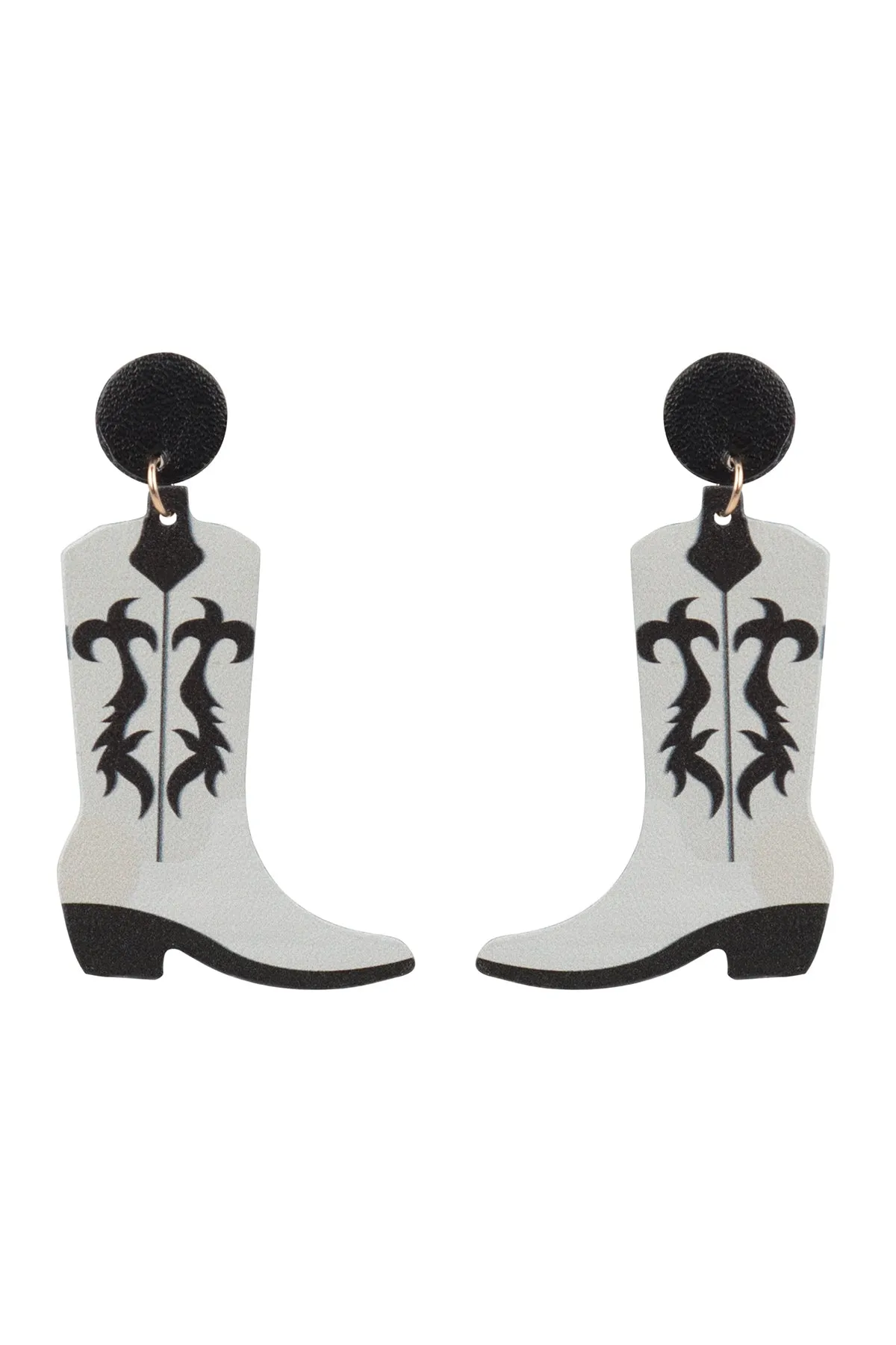WESTERN BOOT PU LEATHER EARRINGS