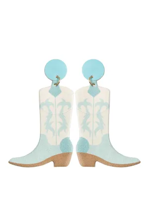 WESTERN BOOT PU LEATHER EARRINGS