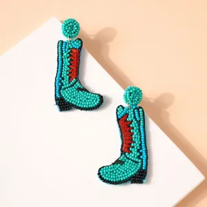 Western Boots Seed Bead Earrings S