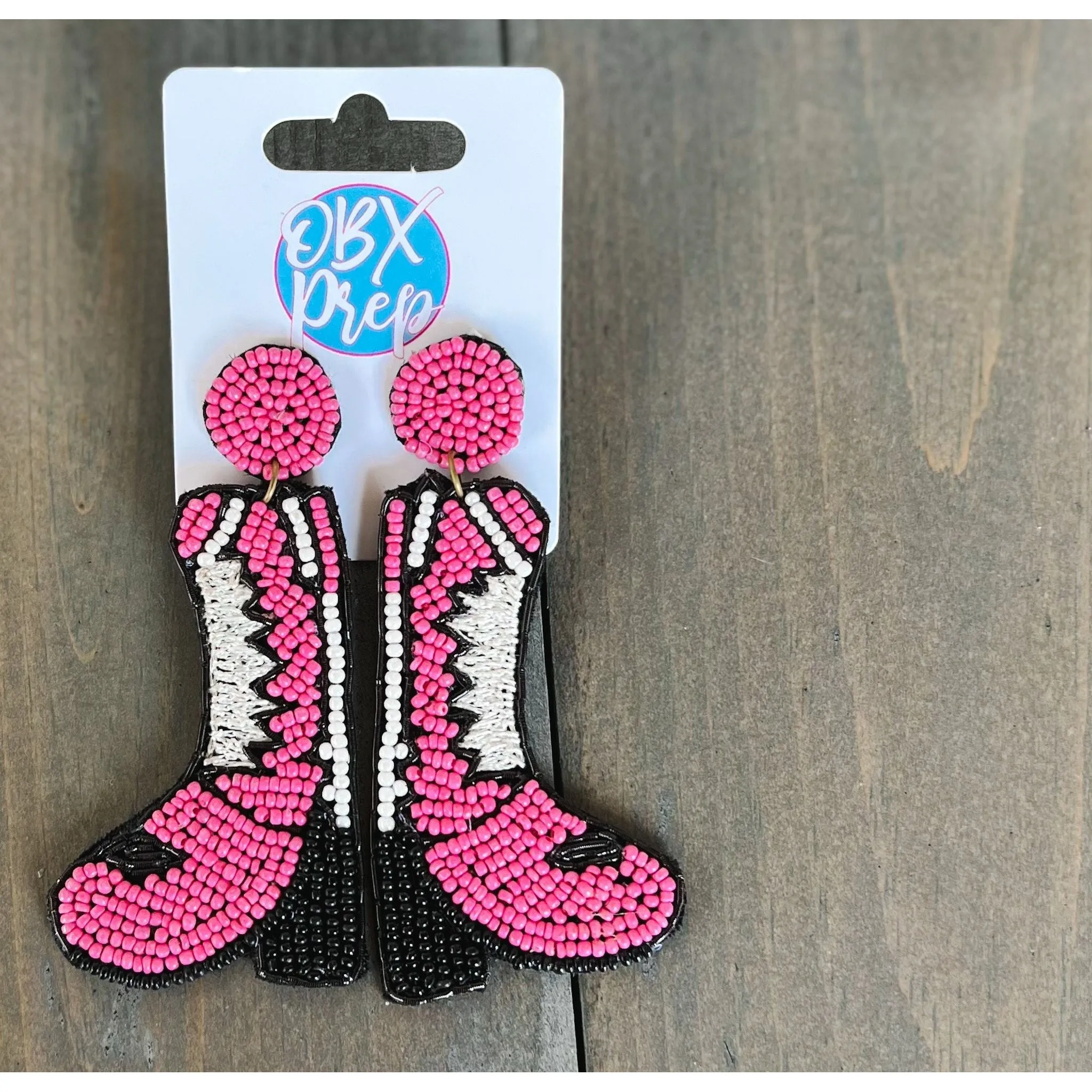 Western Boots Seed Bead Earrings S