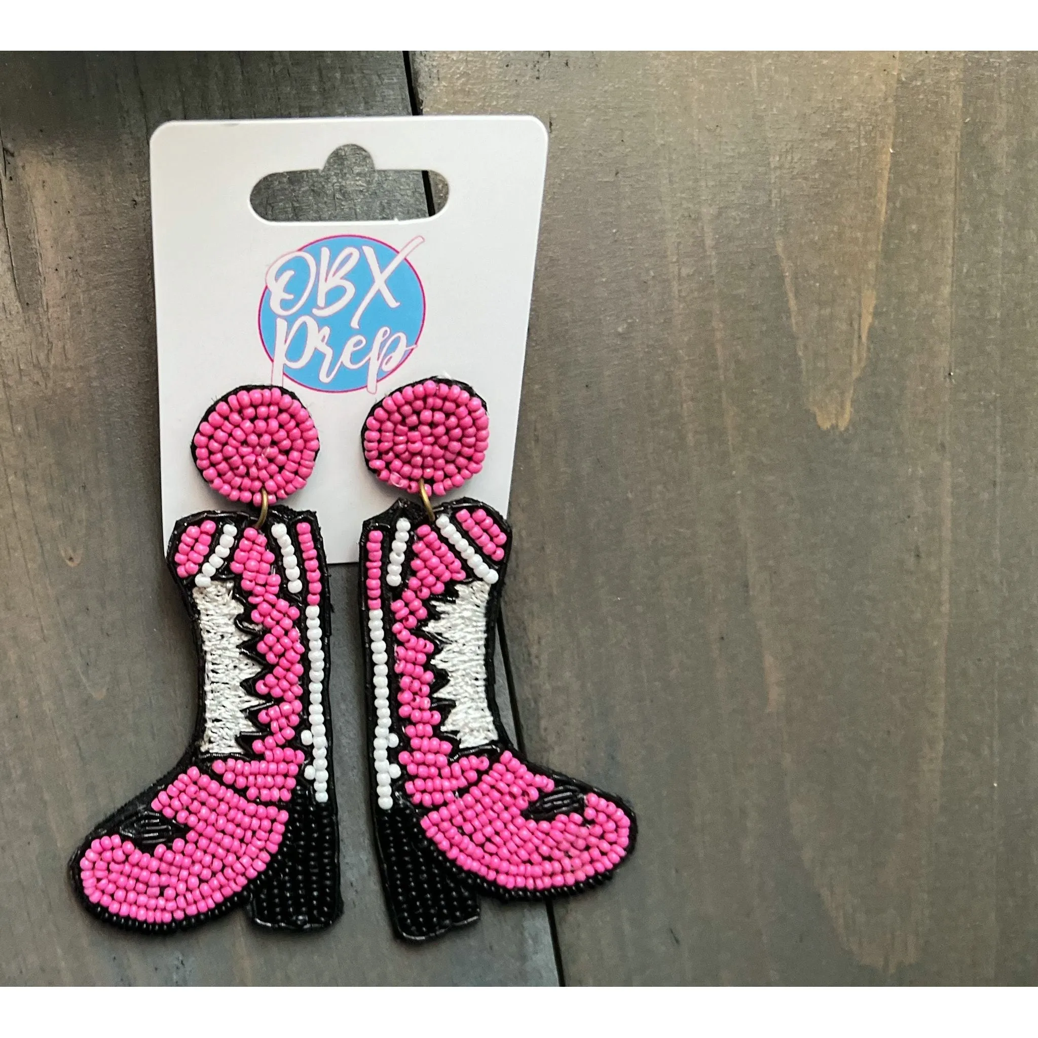Western Boots Seed Bead Earrings S