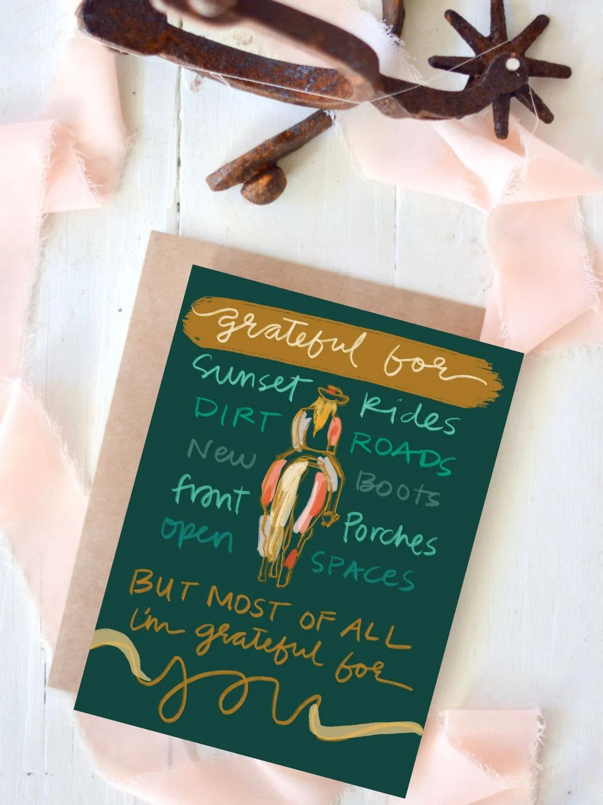 Western Cowgirl Grateful Thank You Card Tirzah