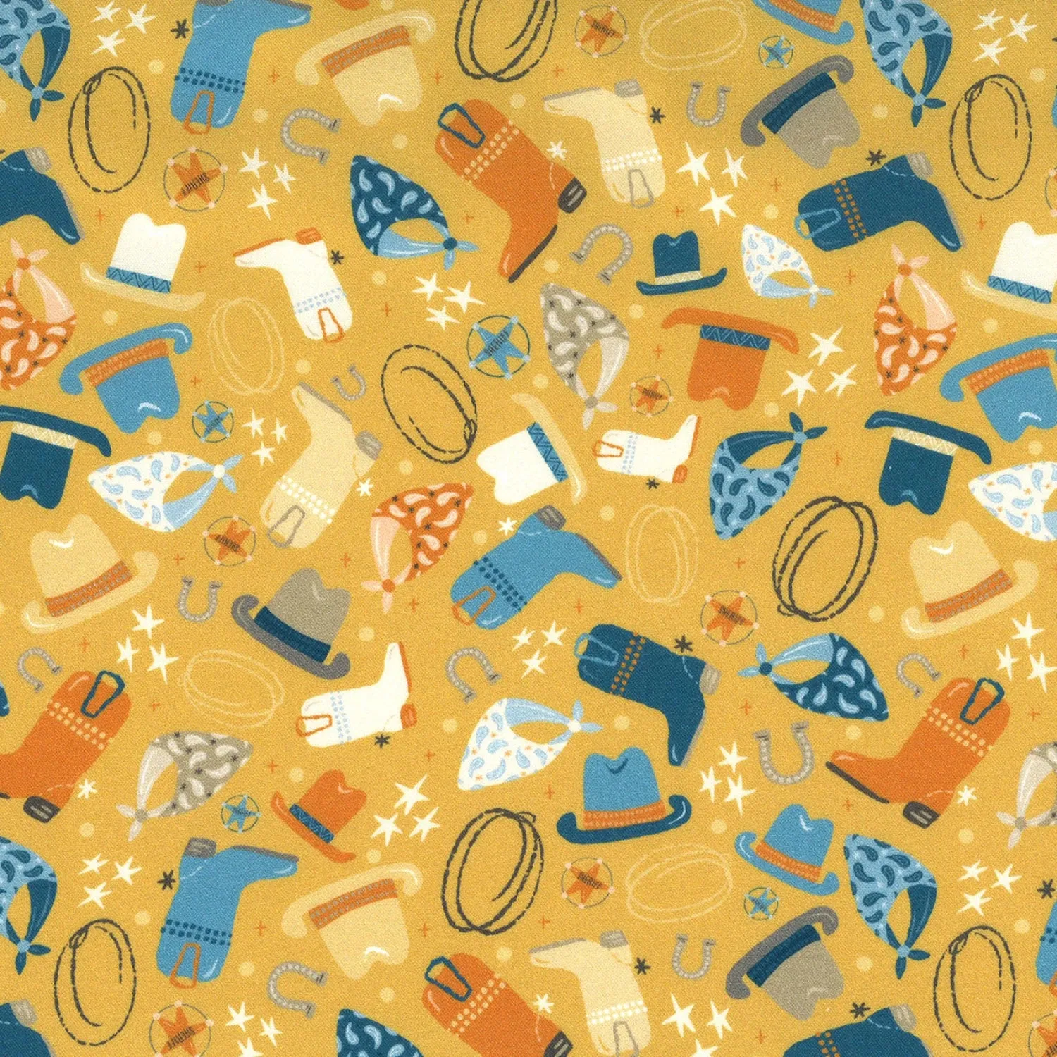 Wild West Wonder - Western Wear Gold by Michael Miller Fabrics by the yard 3655