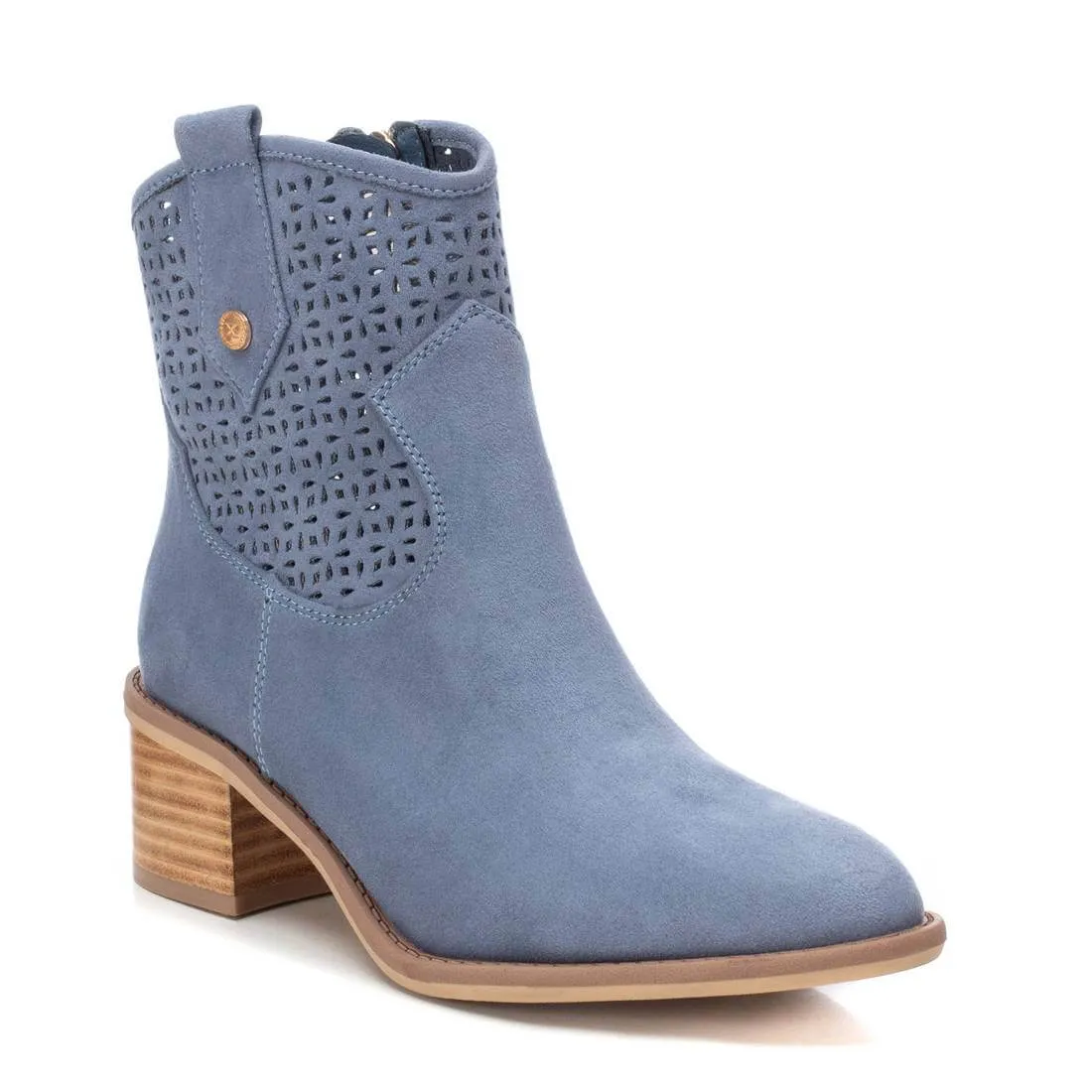 XTI Dusky Blue Western Summer Ankle Boots