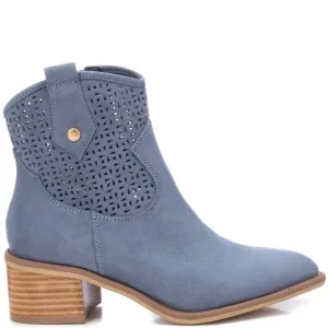 XTI Dusky Blue Western Summer Ankle Boots